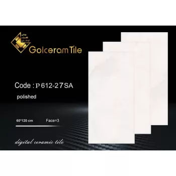 سرامیک نانوپولیش ۱۲۰*۶۰ کد P۶۱۲-۲۷ SA شرکت کاشی گلسرام اردکان  P612-27 SA